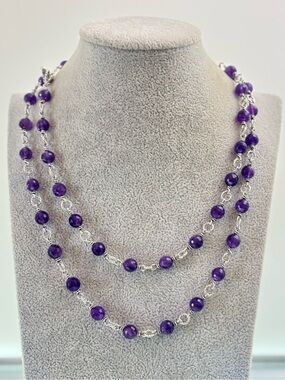 David Yurman Bijoux Station Necklace with Amethyst 40"